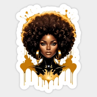 Black Woman retro vintage 80s disco hiphop design Sticker
